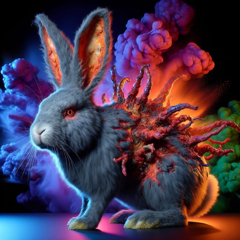 Mutated Rabbit Displaying Immense Power