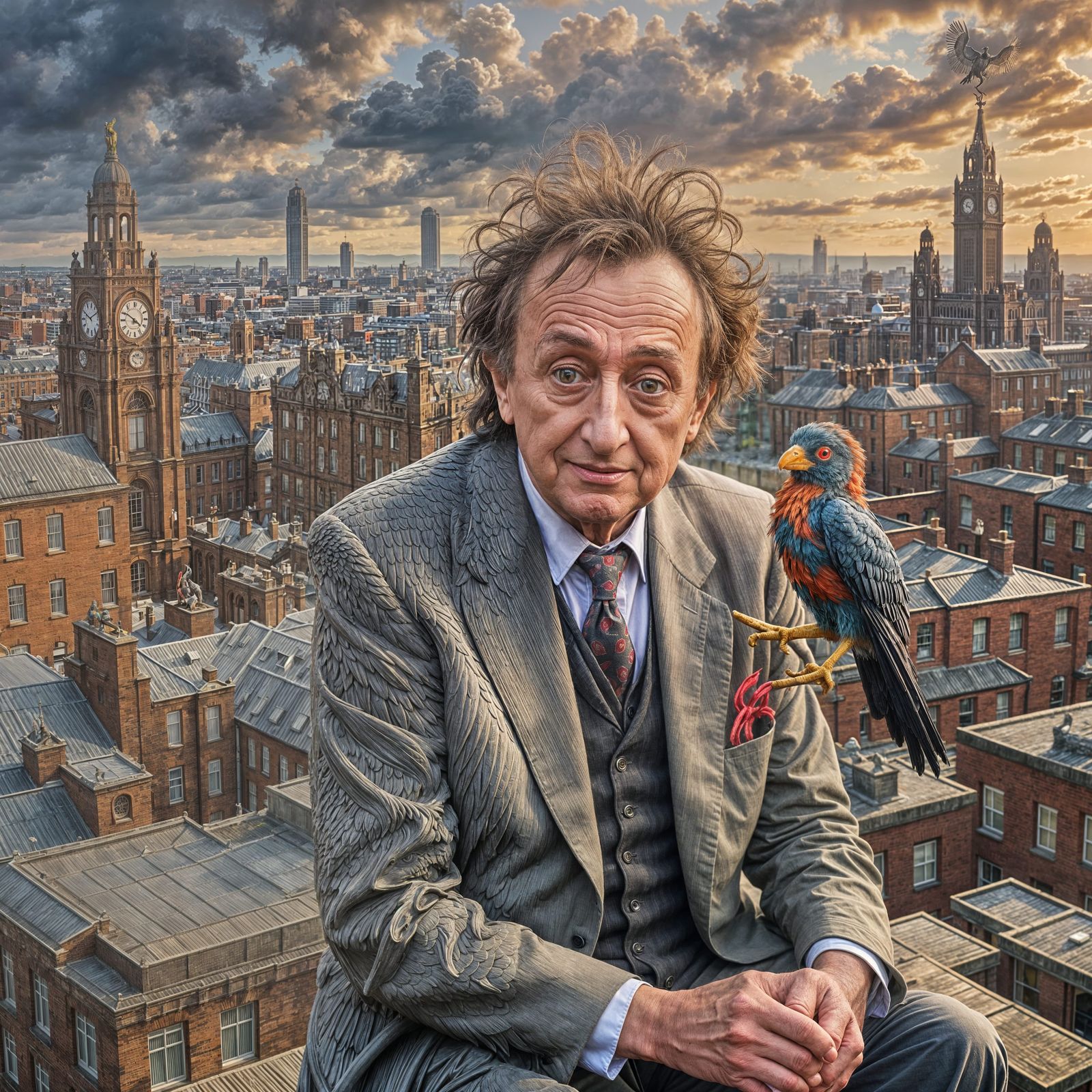 Ken Dodd Discusses Matters with Liver Bird