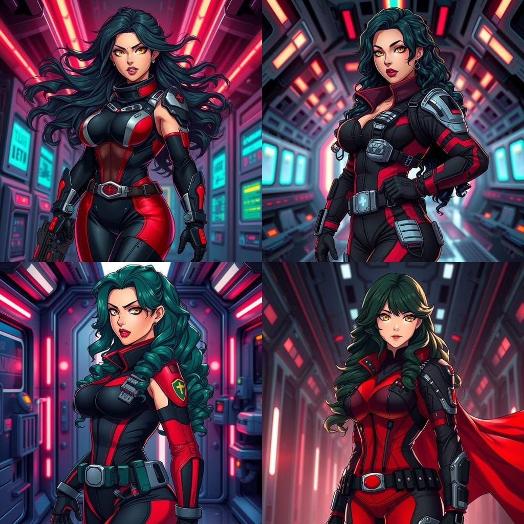 Cyberpunk Warrior Woman in Futuristic Combat Gear