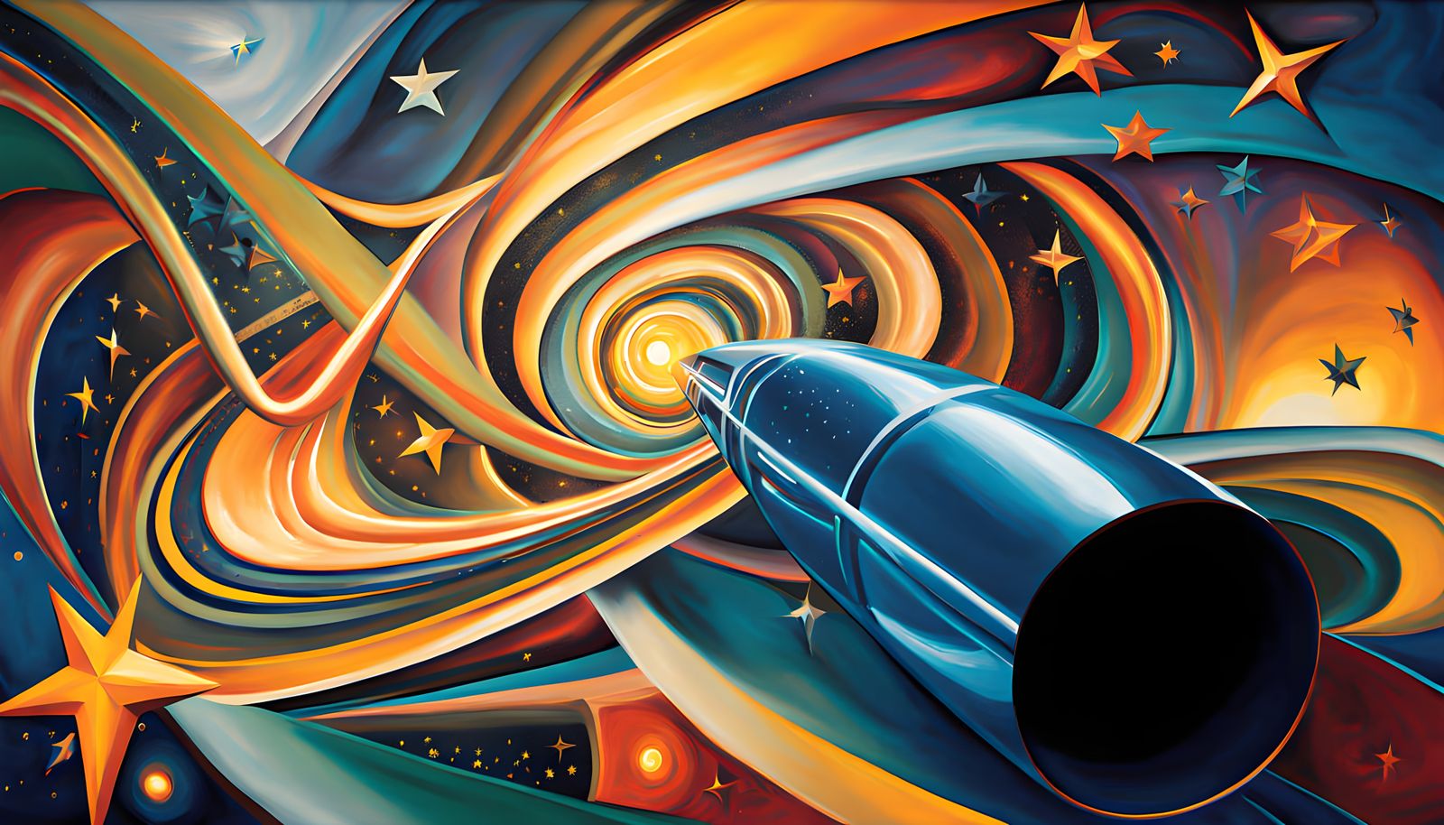 Ethereal Cosmic Vortex in Vibrant Oil Painting Style