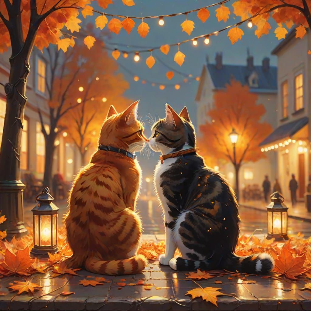 Romantic Autumn Date Night with Cats