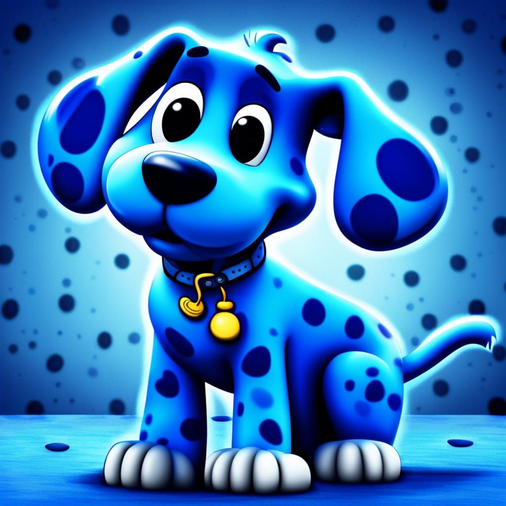 Animated Blue Cartoon Dog From Blue's Clues
