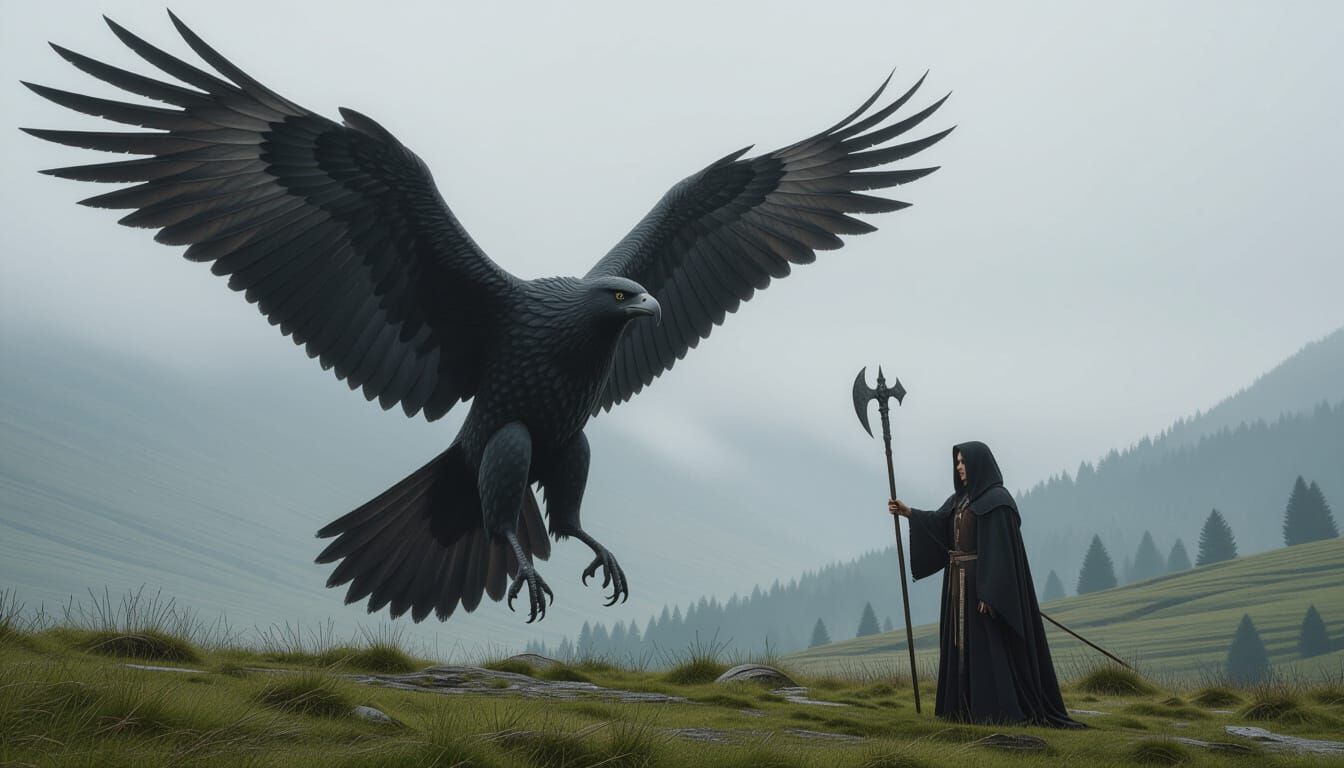 Huur, Messenger of Death, as a Majestic Bird