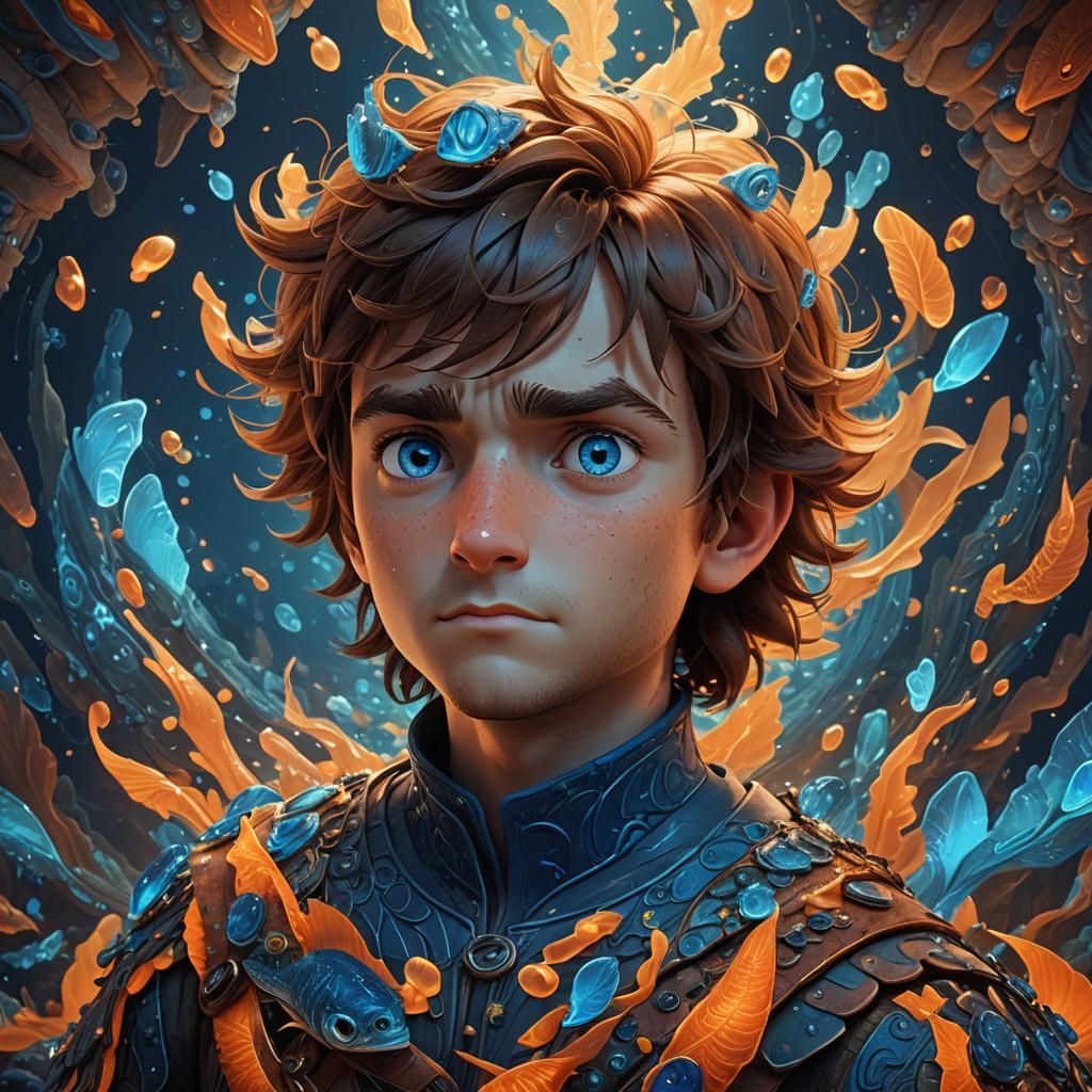 Hiccup Horrendous Haddock III in Surreal Cartoon Style