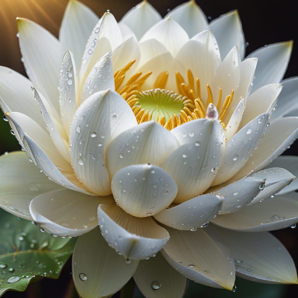 Dew-Kissed Lotus: Hyper-Realistic Floral Art