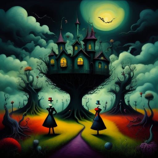 Surreal Figures in Thick Impasto Oil Painting