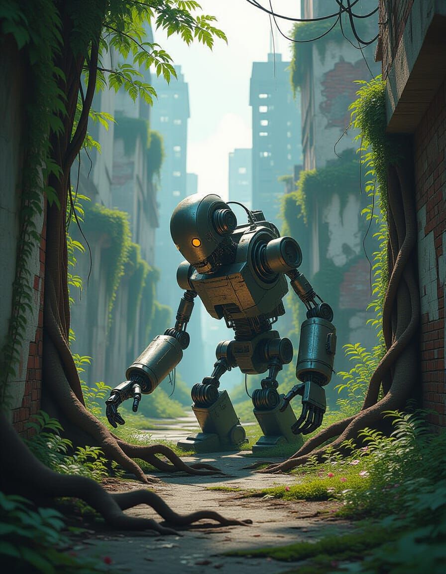 Automaton Explores Nature Reclaiming City