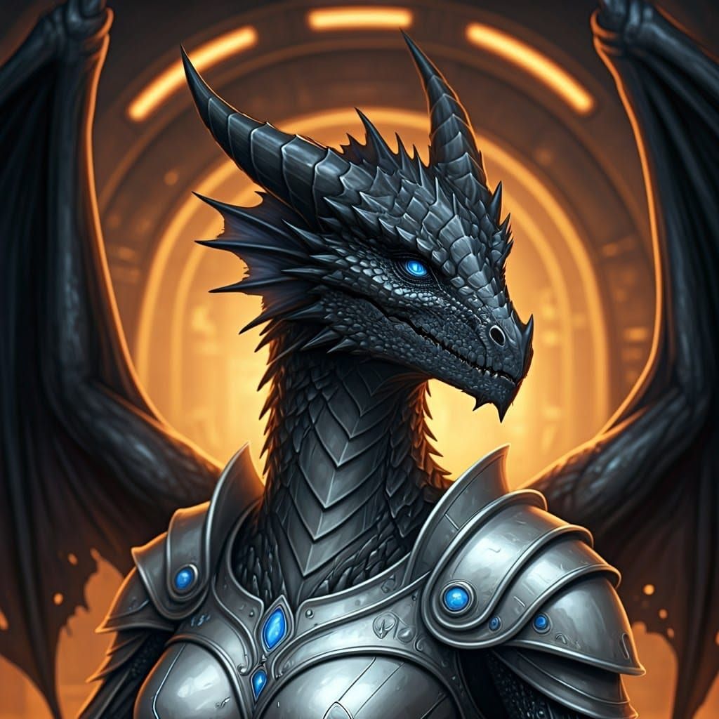 Mystical Dragonkin Warrior in Power Armor
