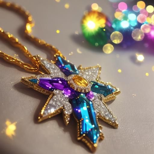 Golden Orb with Crystal Cross: Glamorous Photography