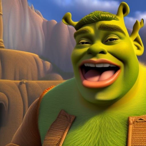 Donald Trump as Shrek: Detailed Fantasy Art