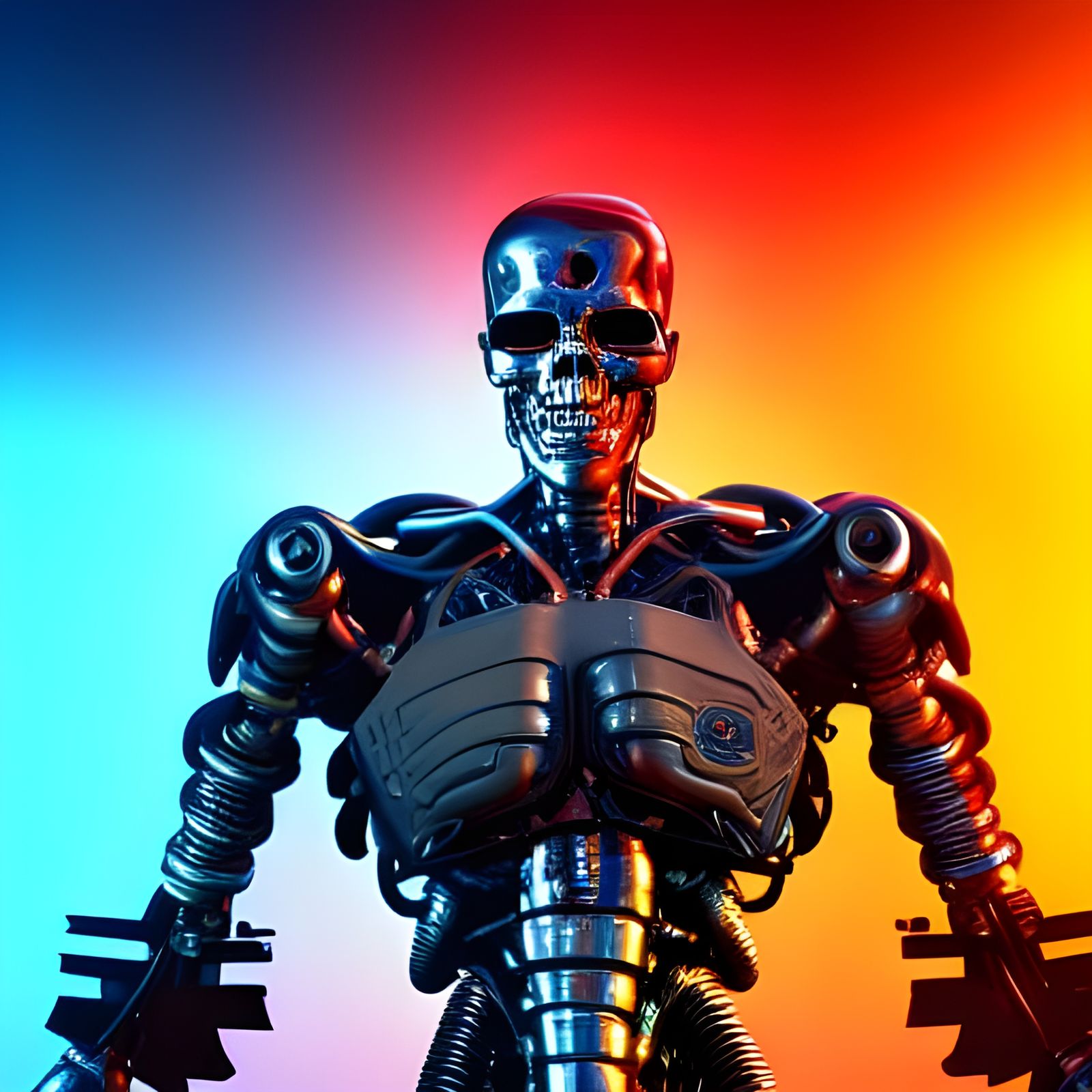 A 90s 3D render of terminator