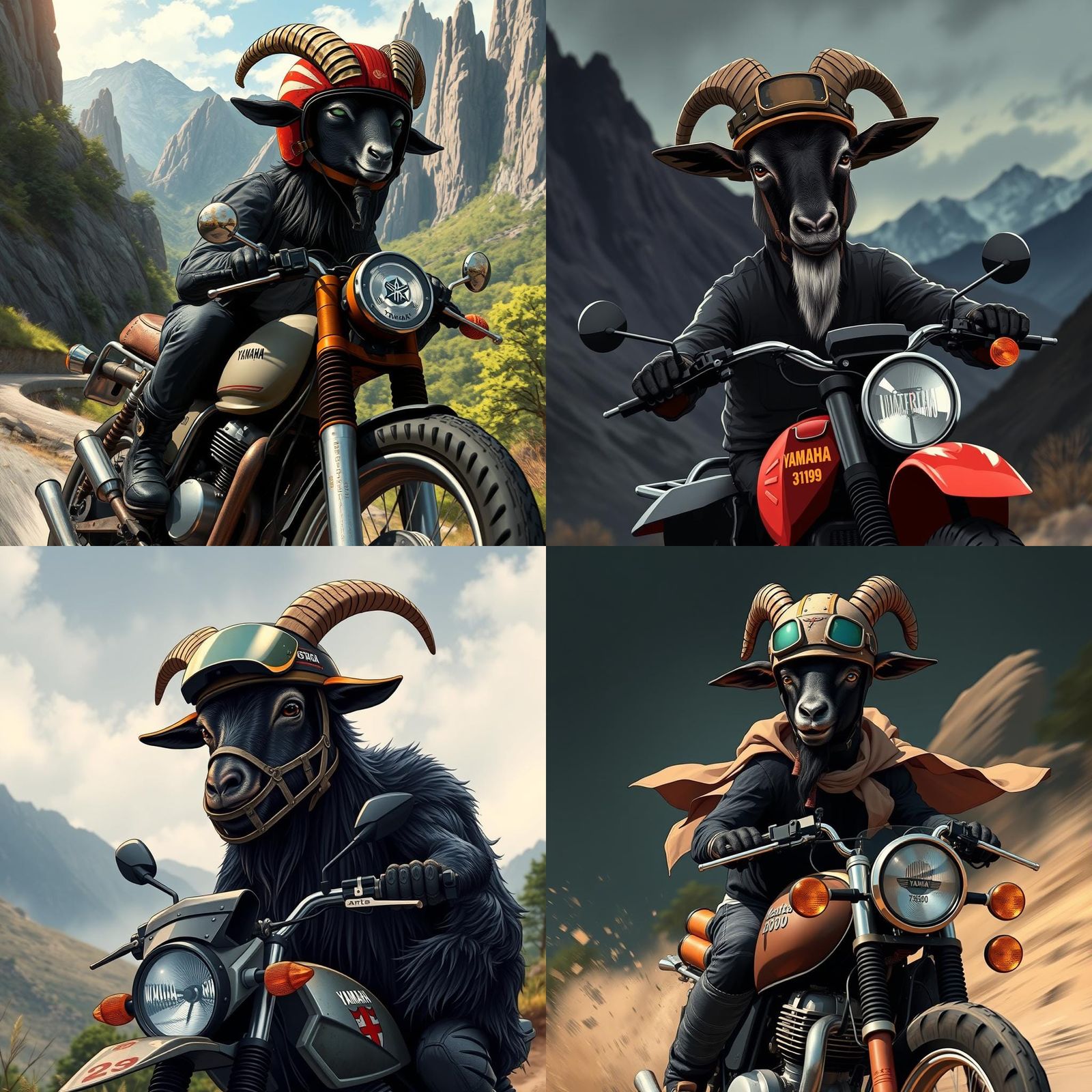 Goat Rider on Yamaha: Cel-Shaded Anime Art