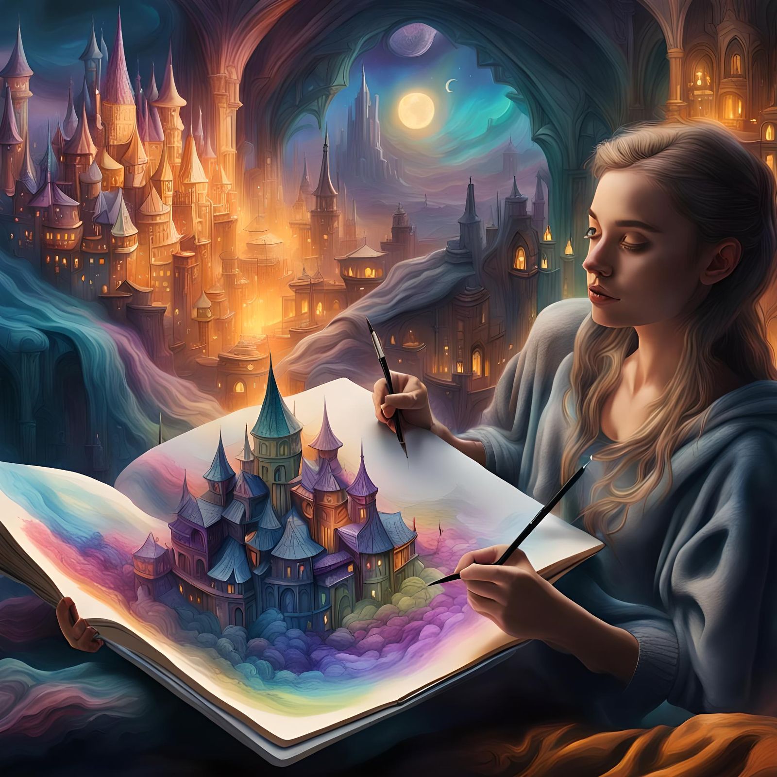 Magical City Sketchbook Comes Alive as Dark Fantasy Art