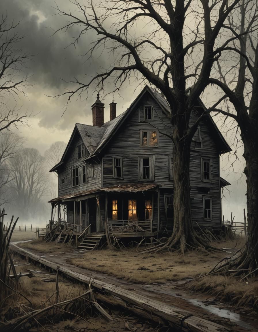 Sinister Gothic Horror Farm in New England