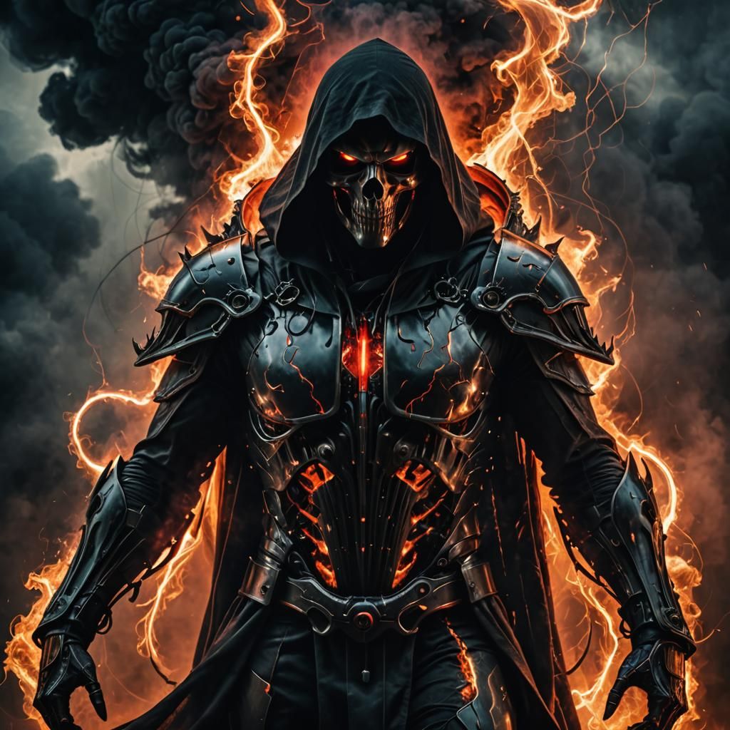 Biomechanical Reaper Portrait in Giger Style