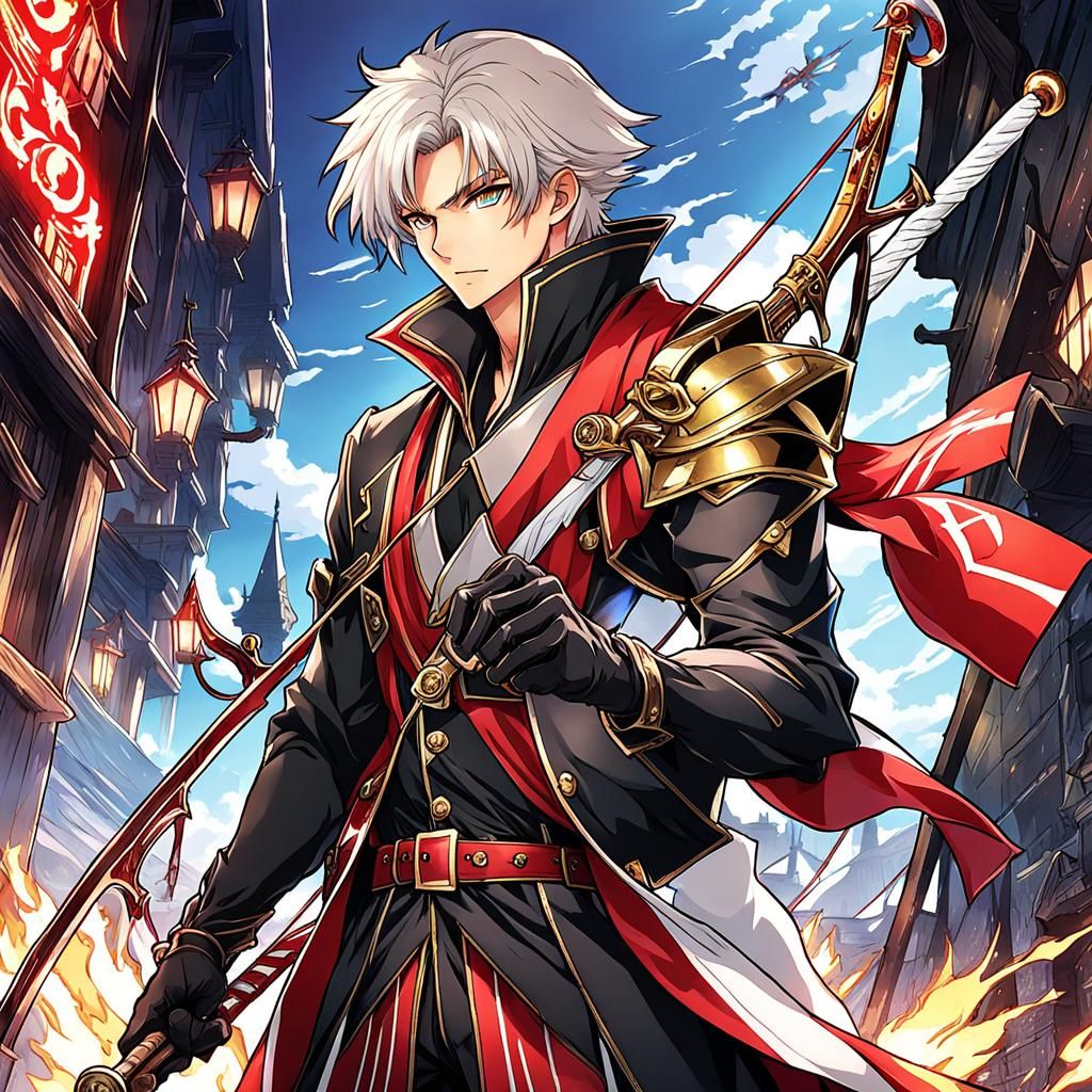 Anime Boy with Candy Cane Crossbow