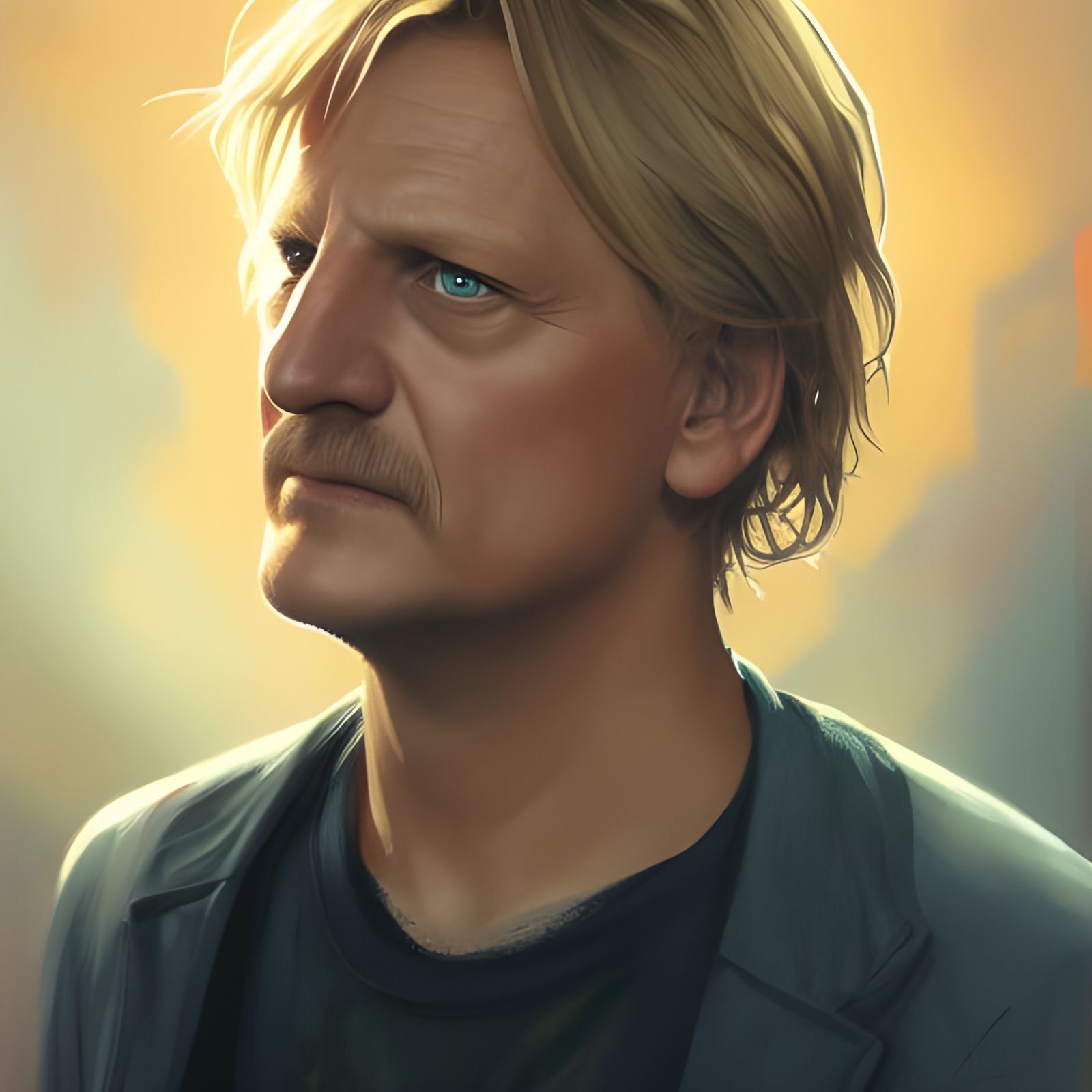 Haymitch Abernathy Portrait by Greg Rutkowski and Artgerm