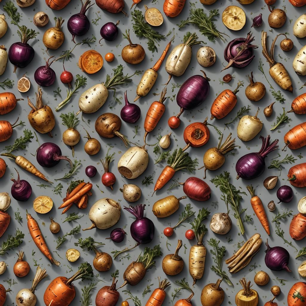 Roasted Root Vegetables with Romantic Lighting