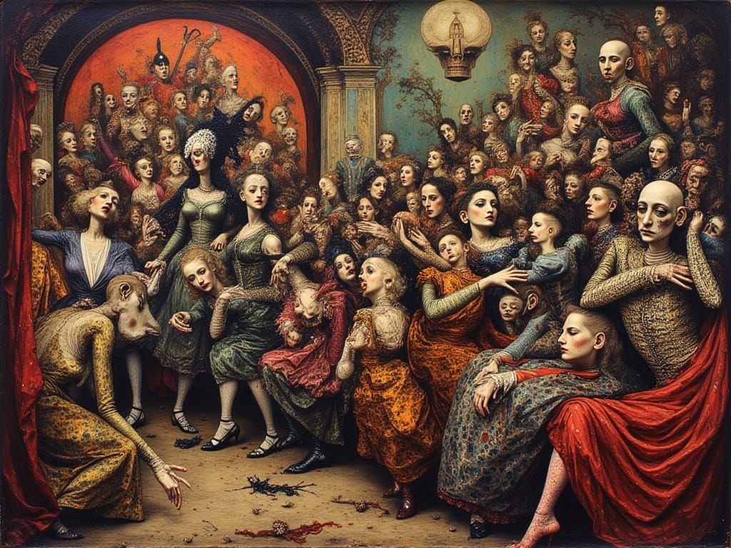 Oil Painting of Chaotic Theater of Bad Taste