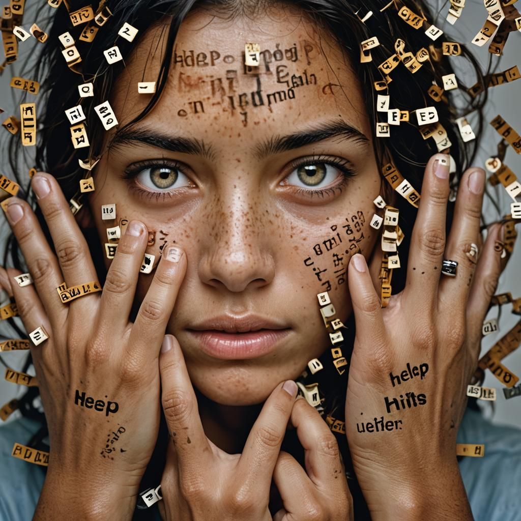 Girl Trapped: Close-Up Color Portrait