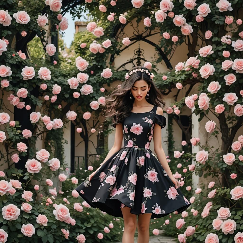 Fantasy Couple with Roses at Pink Summer Villa