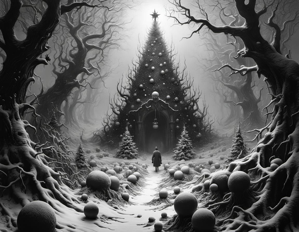 Horrific Christmas Nightmare in Beksinski Style