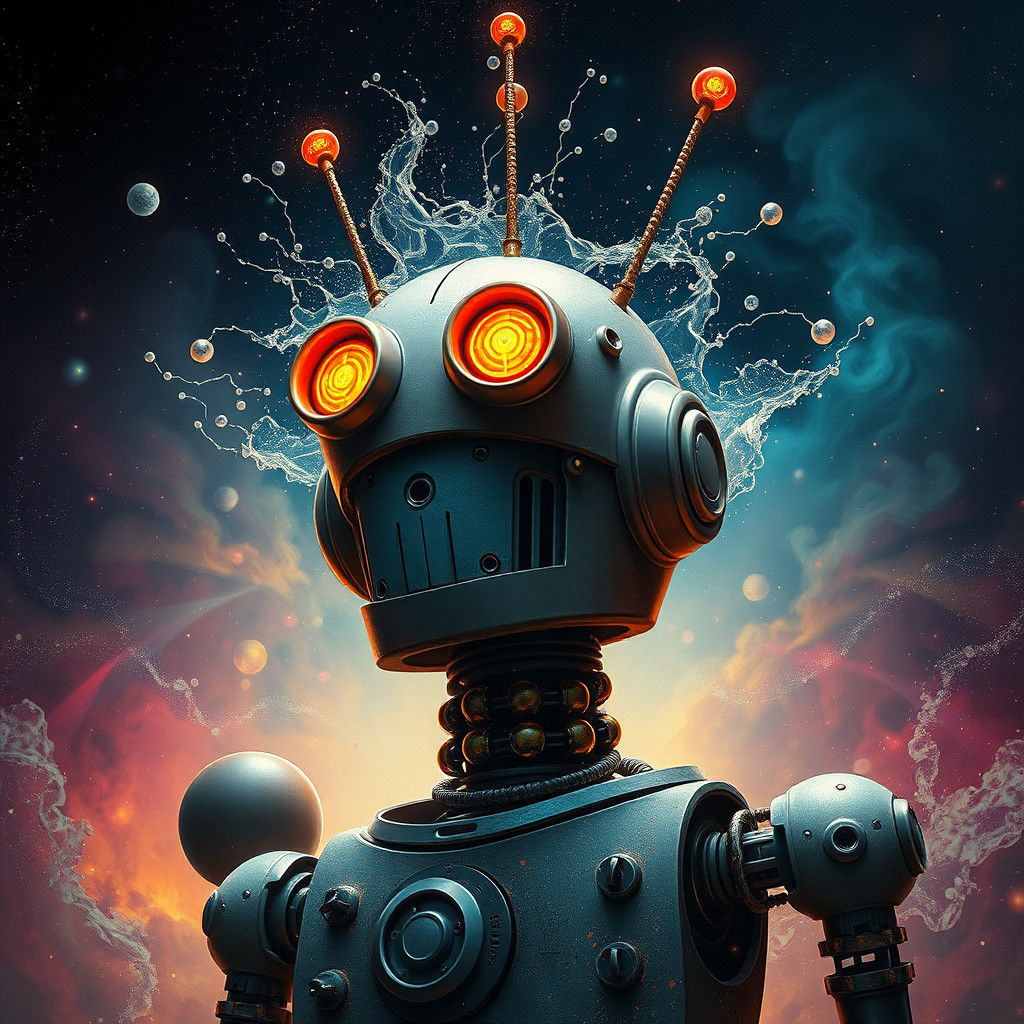 Fantastical Robot Concept Art in Detailed Style