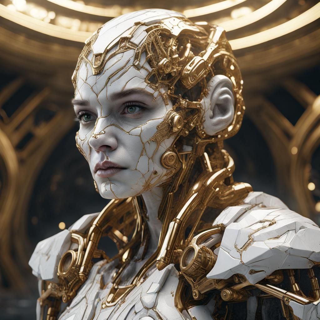 Apocalyptic Hobbit Face in Gold-Speckled Granite