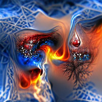 Abstract Fractal Art: Fire and Ice Duality