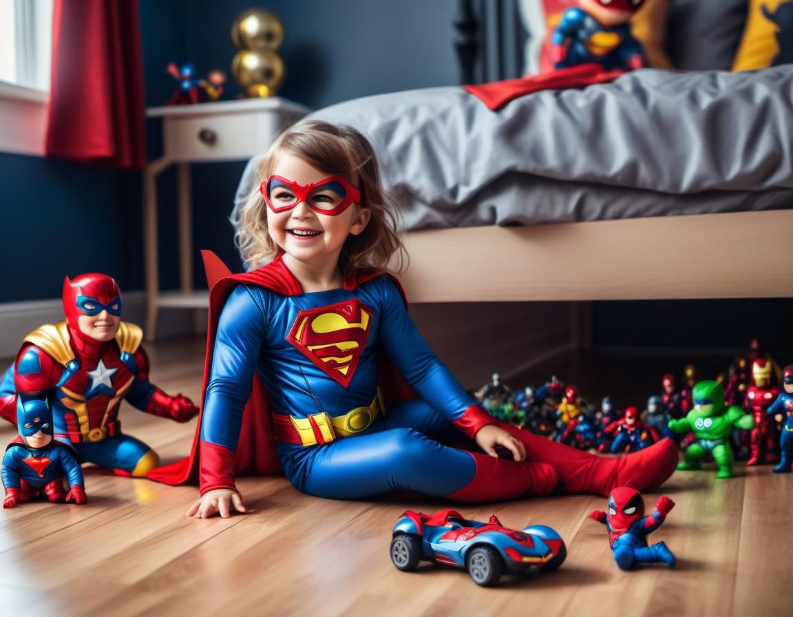 Superhero Child's Bedroom Adventure in Hyperrealism