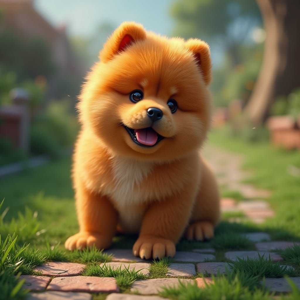 Chow Chow Puppy Portrait with Dynamic Lighting