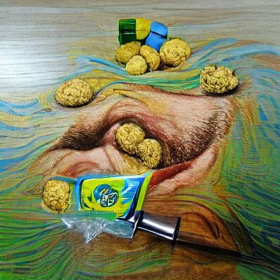 Surreal Pop Art Portrait in Van Gogh Style