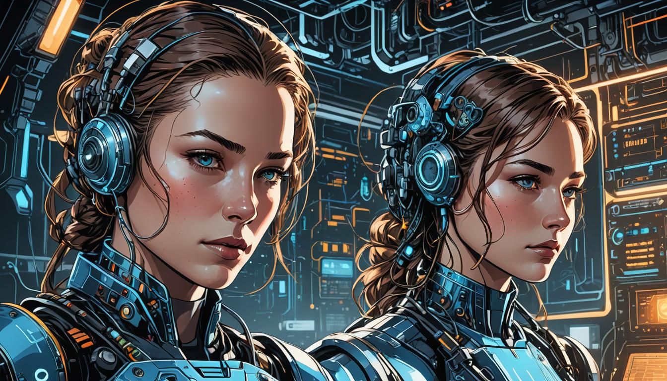 Quantum Computer Portrait in Comic Book Style