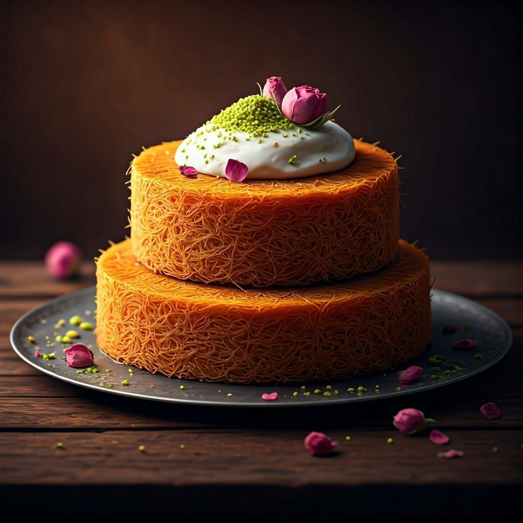 A beautiful still life of Knafeh