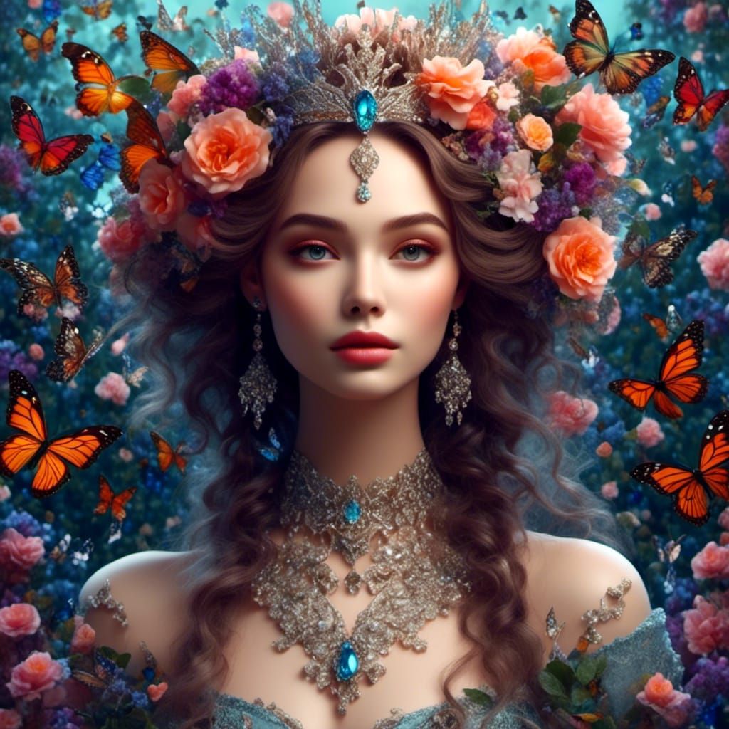 Blossoming flower queen