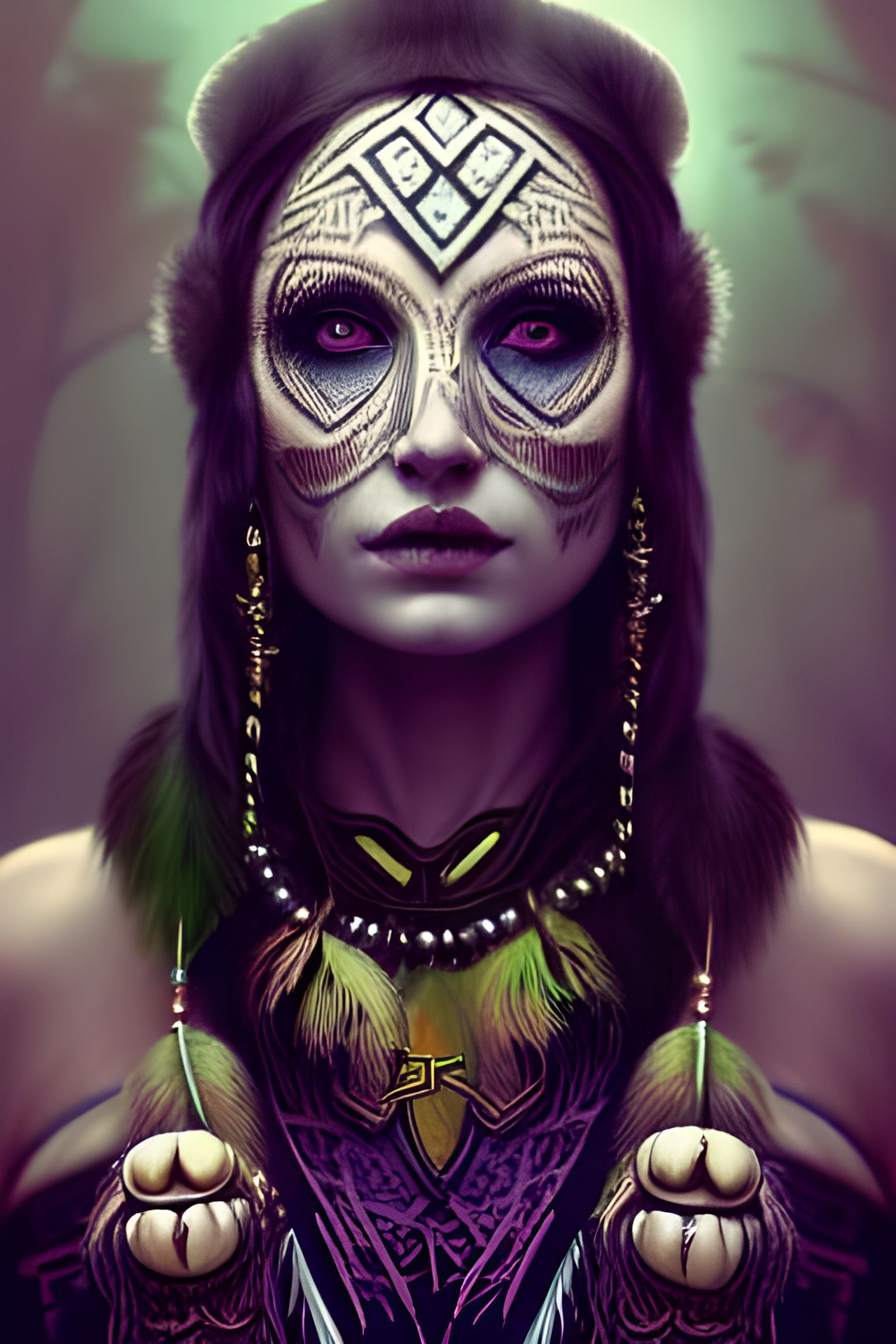 Norse Shaman Woman in Cinnamonpunk Style