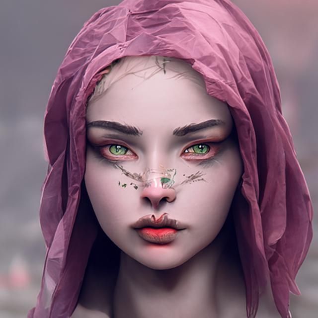 Forest Huntress: Hyperrealistic Digital Matte Painting