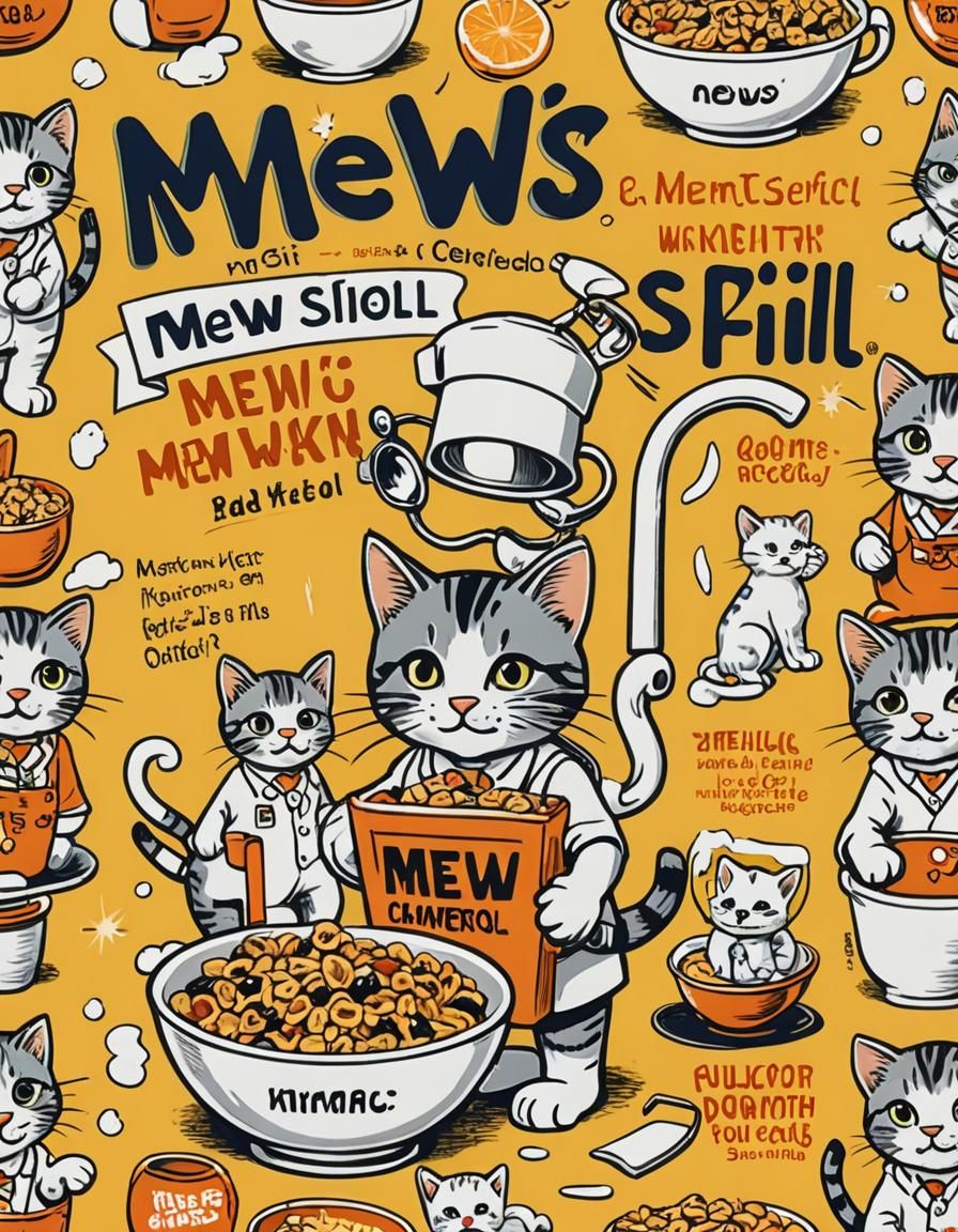 Whimsical Cereal Box Design with Cartoon Immigrants