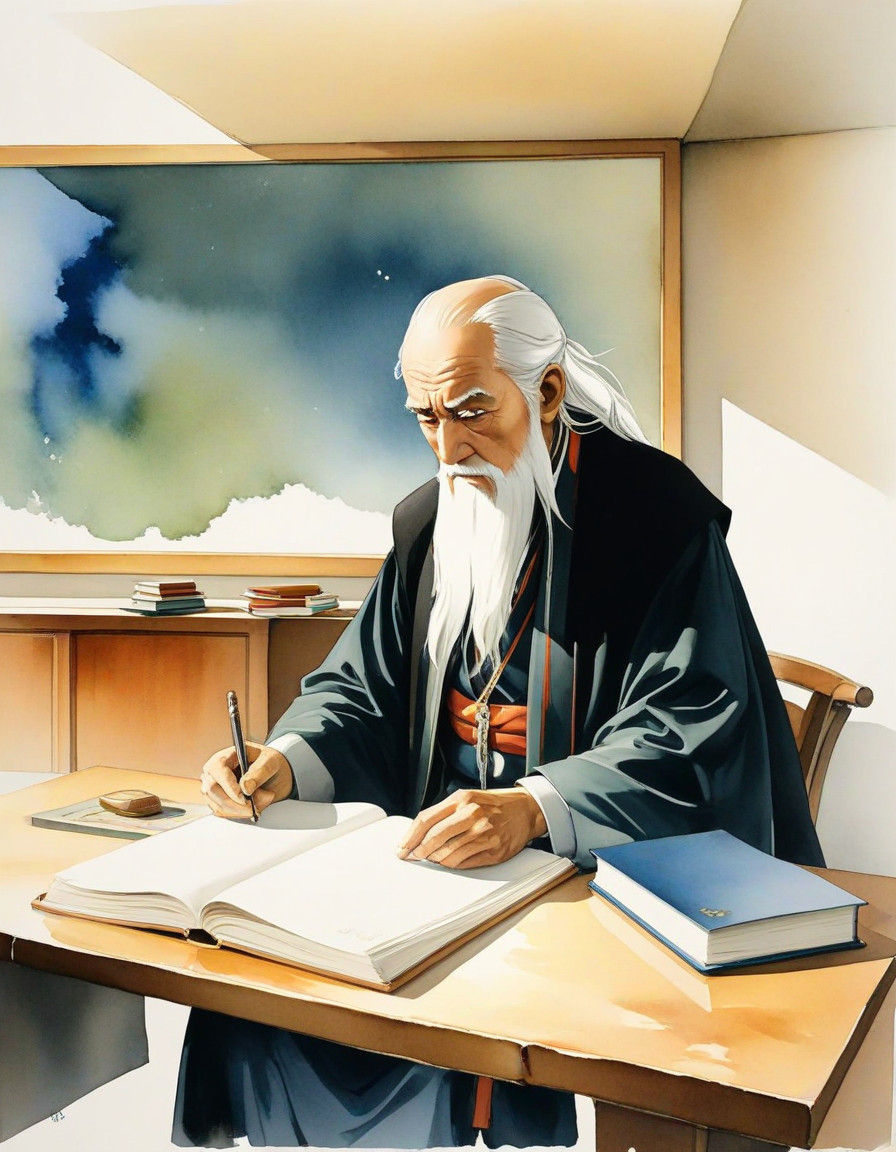 Elder Anime Sage in Vibrant Anime Style