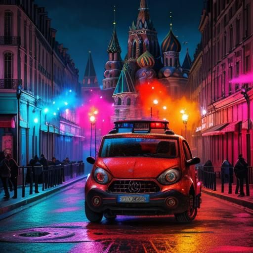 Colorful Moscow-Paris Street Art Fusion