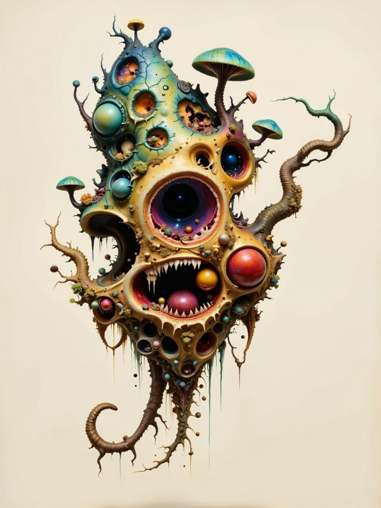 Grotesque Creatures in a Hellish Landscape