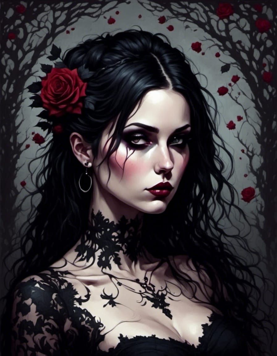 Sinister Goth Nightmare in Psychedelic Macabre Style