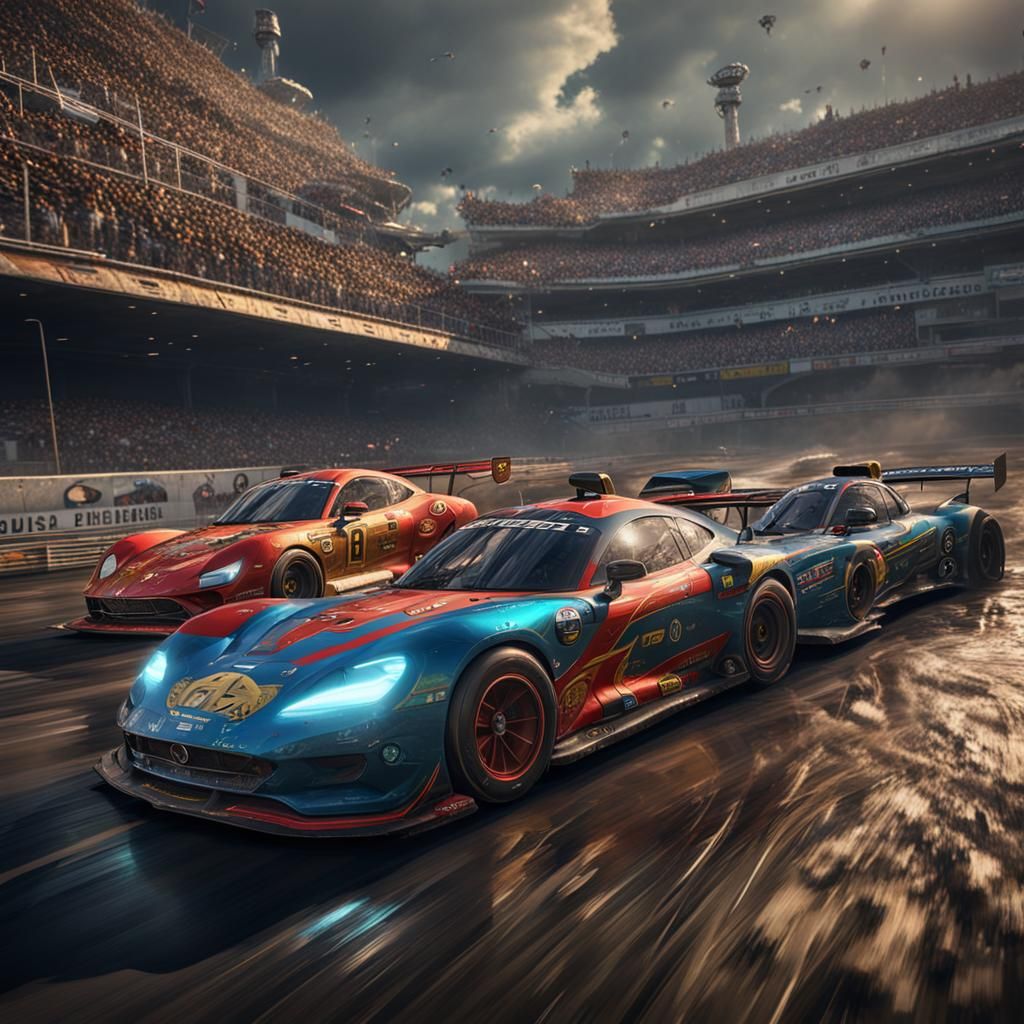 Detailed Race Cars in Fantastical Concept Art