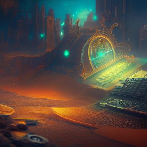 Fantastical Computer Code Concept Art