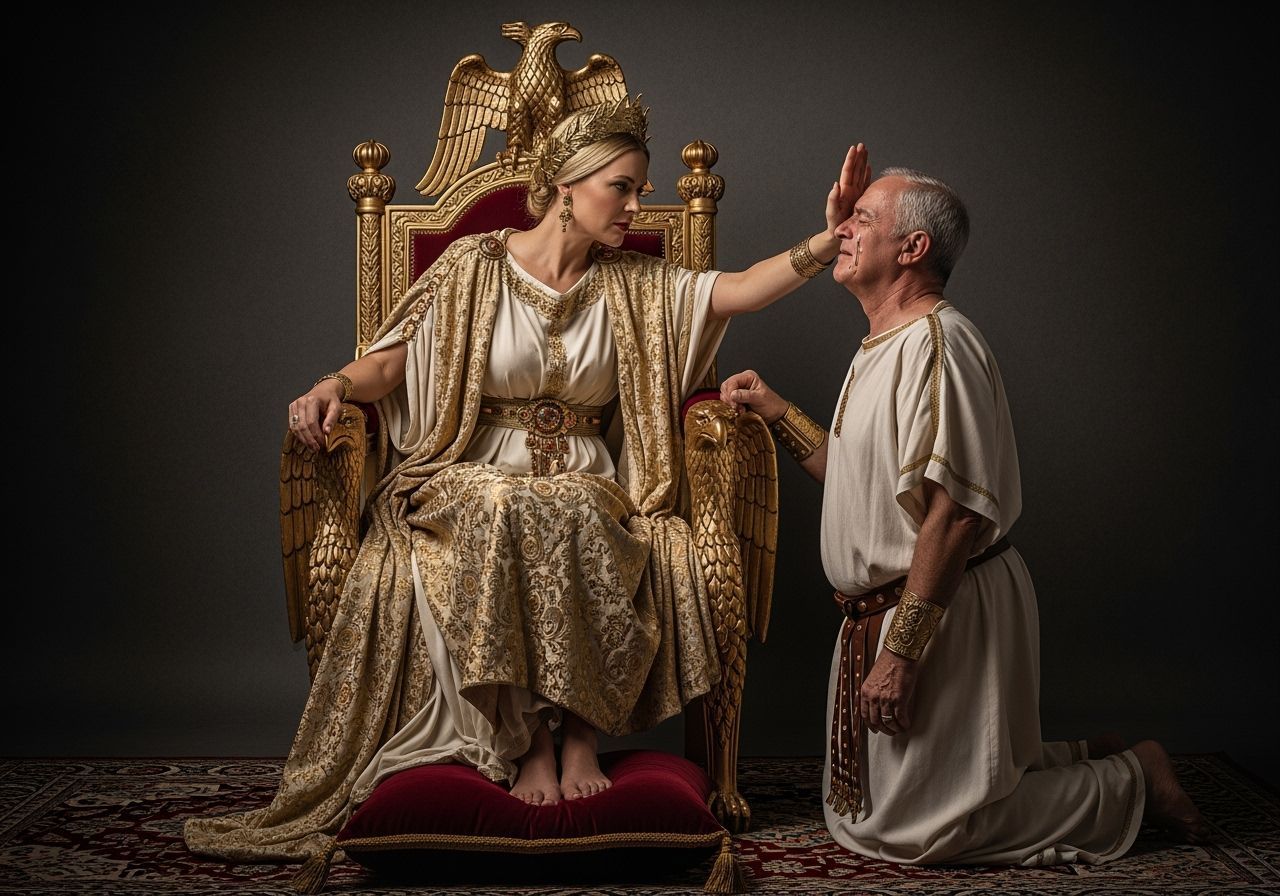 Roman Empress Strikes Senator: Professional Photography