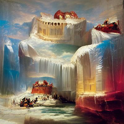 Sublime Ice Fortress in Romantic Style