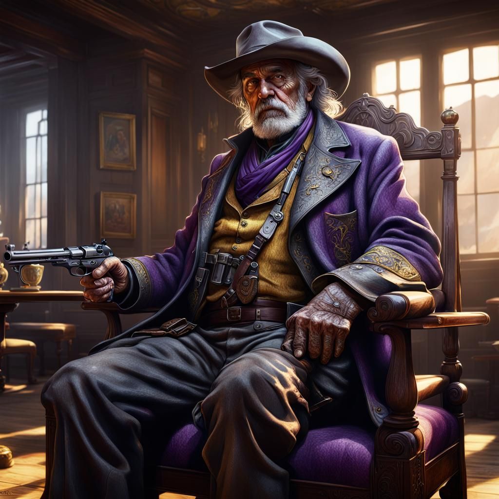 Elderly Gunslinger in Retirement Home, Cinematic Realism