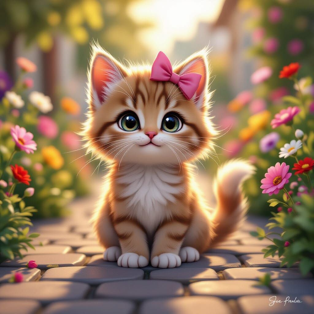 A cute, fluffy kitten  ...