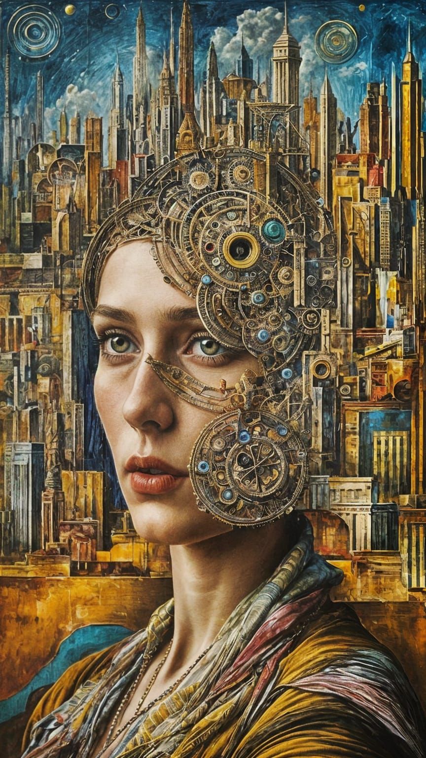 Surrealist Portrait of a Woman in Max Ernst Style