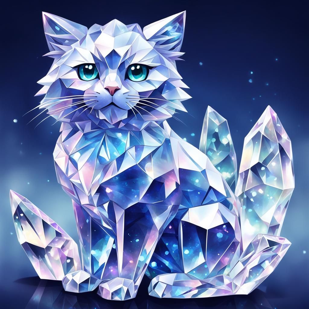 Cat made of crystals